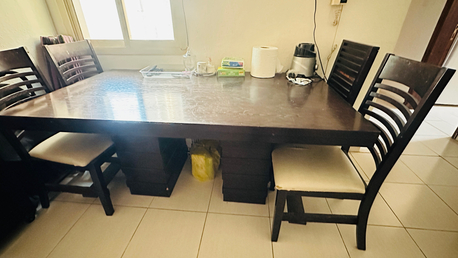 Jubail, Furniture, SAR 270,  8 Seater Wooden Dining Table With 4 Chairs