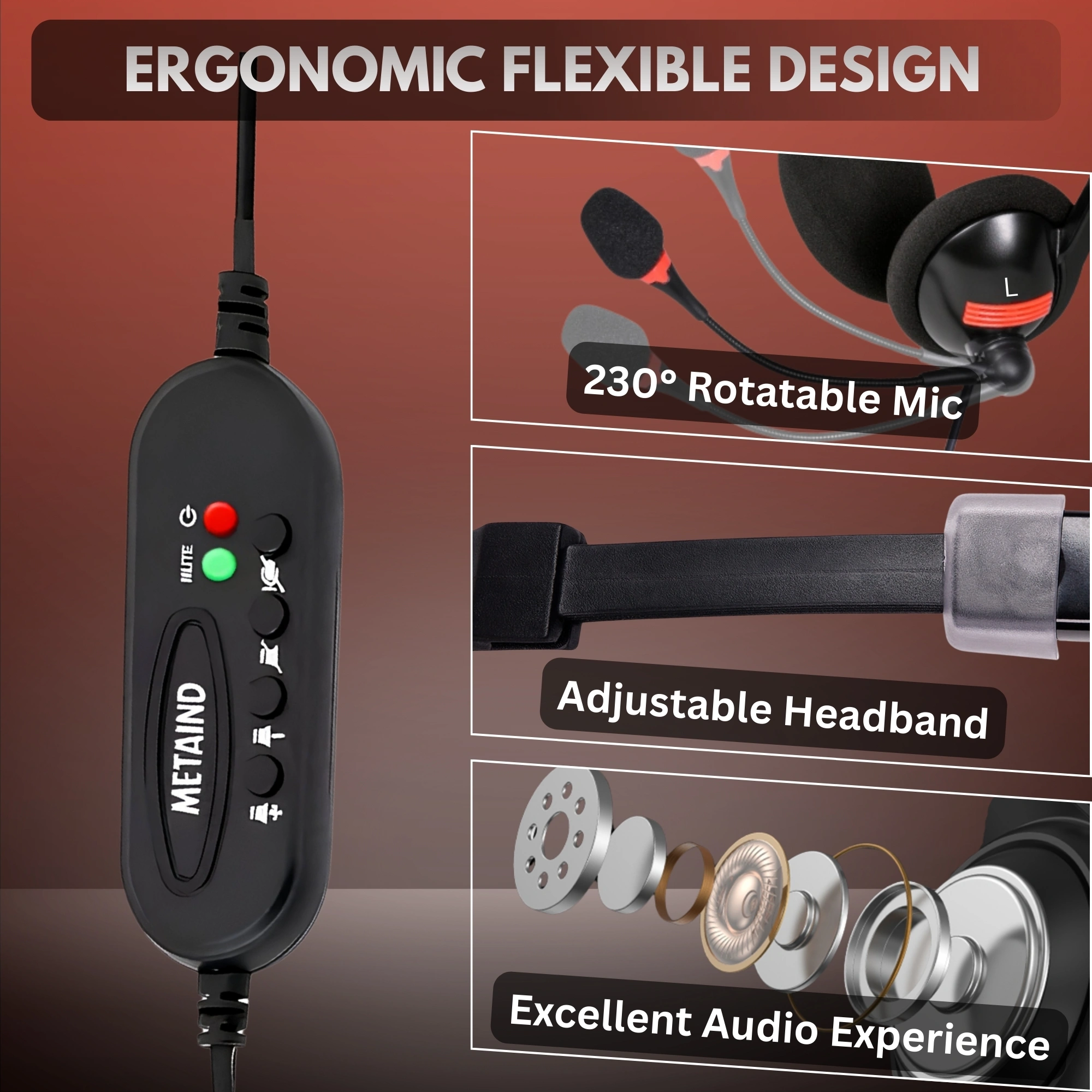 New Delhi, Electronics, INR 879,  MT440 USB Headphones With Mic For Laptop & PC