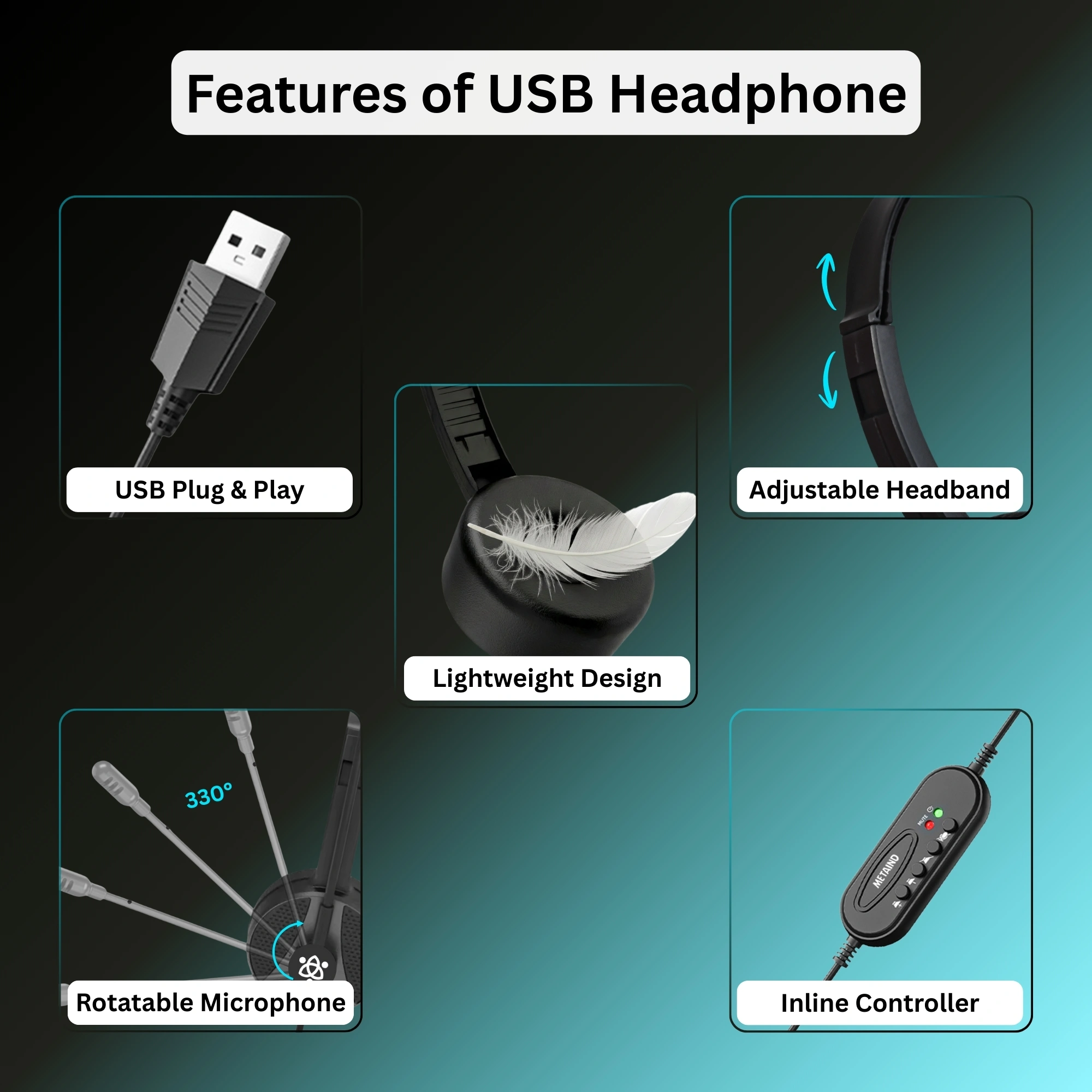 New Delhi, Electronics, INR 1245,  MT50 USB Wired Headset With Noise-Reducing Microphone
