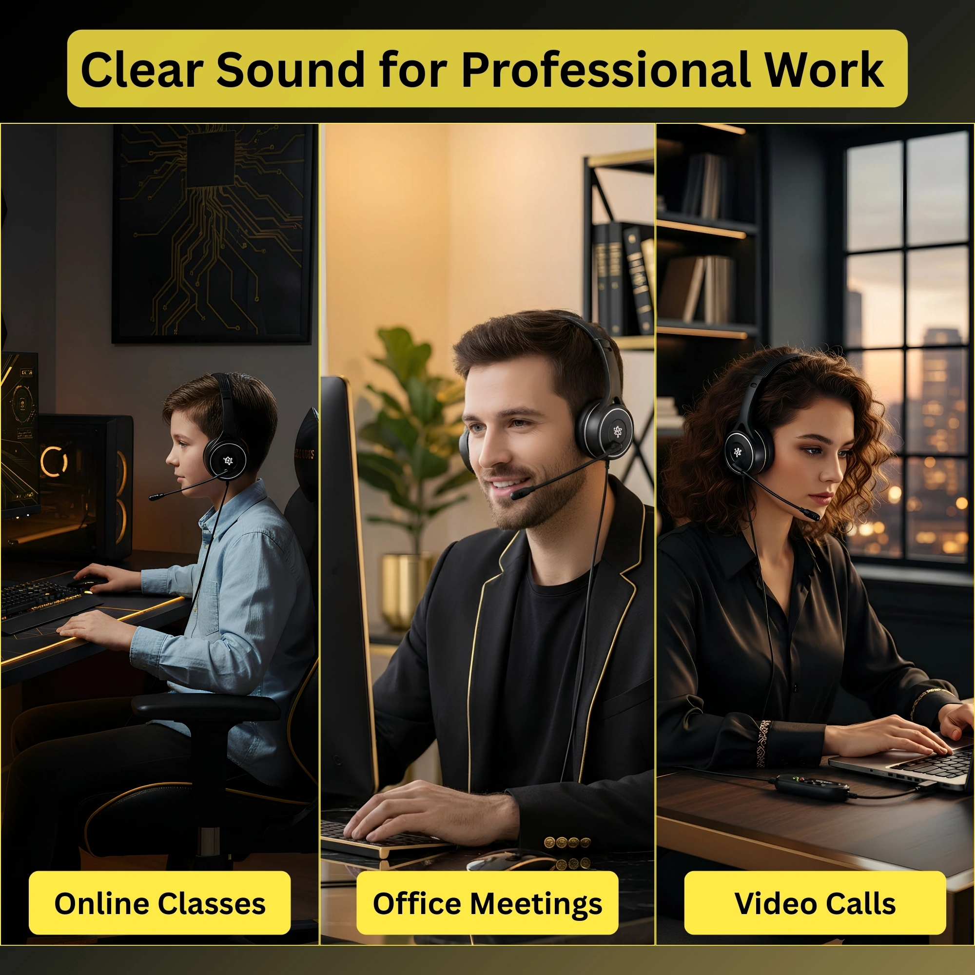 New Delhi, Electronics, INR 989,  MT30 USB Headphones With Microphone For Daily Office Use
