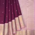 Buy Wine Colour Saree With Golden Border | Mavuris