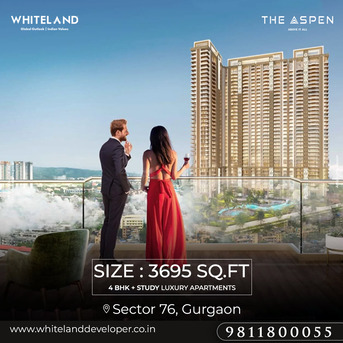 Gurgaon, Real Estate For Sale, INR 51730000,  4 BR,  3695 Sq. Feet,  4BHK + ST Whiteland The Aspen Sector 76 Gurgaon