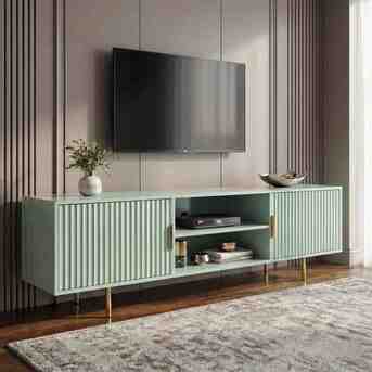 London, Furniture, GBP 179,  Flutrina 180cm Painted TV Unit With Storage - Media Wall Cabinet