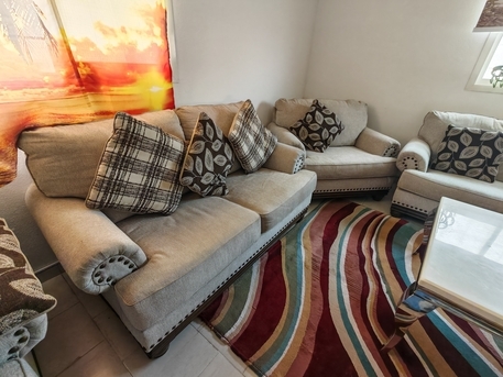 Jubail, Furniture, SAR 1100,  7 Seater Sofa Set With Marble Top Center