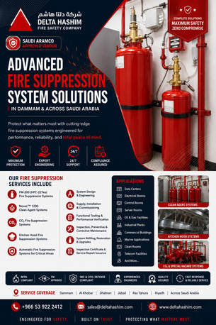 Dammam, Technical, FM200 Fire Suppression System, Supply, Installation And Maintenance Services In Dammam