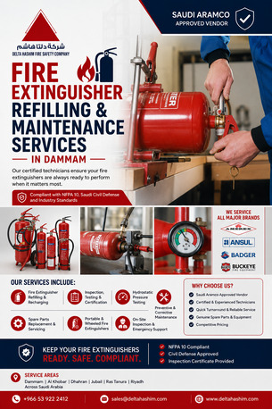 Dammam, Technical, Fire Extinguisher, Refilling And Maintenance Services In Dammam