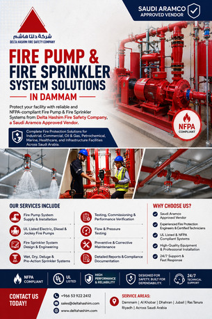 Dammam, Technical, Fire Pump & Fire Sprinkler System Services In Dammam