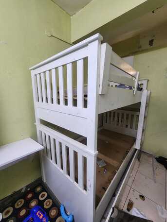 Al Wizarat, Furniture, SAR 800,  BUNK BED**DOUBLE BED*BIG WARDROBE*FOR SALE -Good Condition-Price 800 SAR- Price Negotiable
