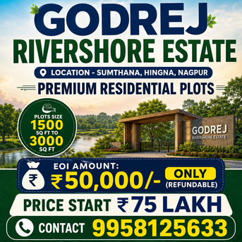 Nagpur, Residential Plots, INR 7500000,  1500 Sq. Feet,  Godrej Rivershore Estate: Secure Gated Community