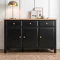 GBP 179,  Haven Black Large Painted 3 Door Sideboard Cabinet