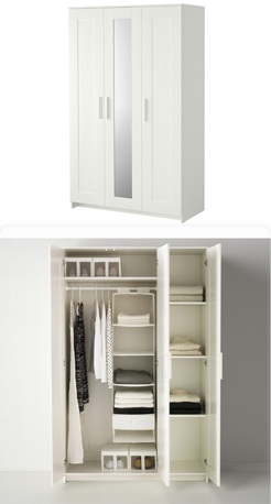 Khobar, Furniture, SAR 300,  IKEA 3 Doors Wardrobe With A Mirror, Excellent Condition Like New!