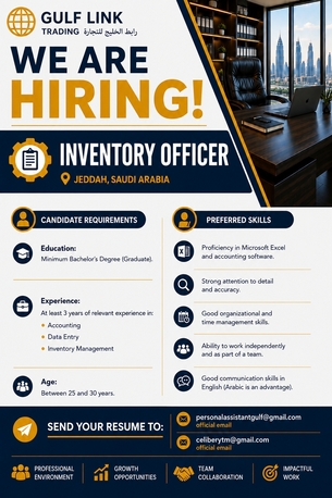 Jeddah, Jobs, Inventory Officer