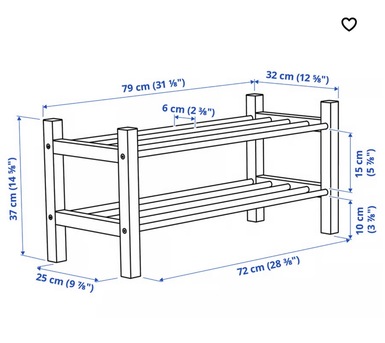 Al Arid, Furniture, SAR 50,  IKEA Tjusig Shoe Rack (2 Shelves)
