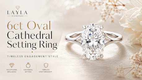 London, Jewelry, GBP 5750,  Elegant Cathedral Setting Ring With Exceptional Brilliance