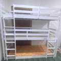SAR 1000,  Triple Bunk Bed For Sale &ndash; White Wooden Bed