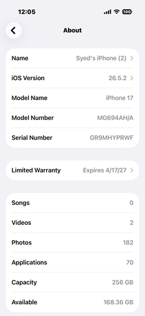 Riyadh, Mobile Phones, SAR 3000,  Iphone 17 256 GB