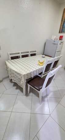 Dammam, Furniture, SAR 950,  Dining Table Set For Sale &ndash; SAR 1,200 Solid Wooden Dining Table With 6 Matching Chairs