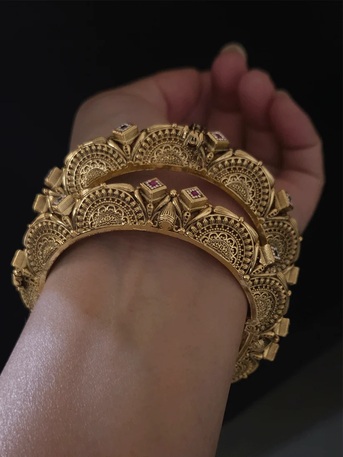 Mumbai, Jewelry, Designer Gold-Plated Bangles For Weddings & Festive Wear
