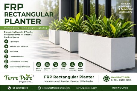 Greater Noida, Farm & Garden, Custom FRP Rectangular Planter Manufacturer For Commercial Projects