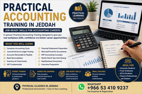 Jeddah, Lessons Offered, Practical Accounting Training In Jeddah | Job-Ready Skills