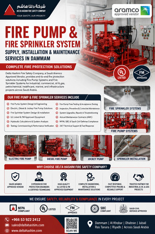 Dammam, Technical, Fire Pump & Fire Sprinkler System,supply, Installation And Maintenance Services