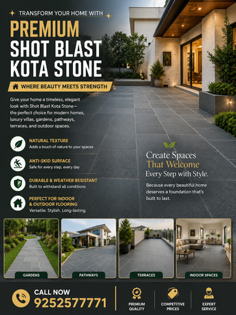 Mumbai, Interior Design, Shot Blast Kota Stone