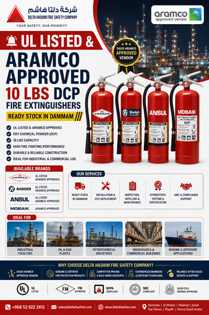Dammam, Security, UL Listed, Aramco Approved, 10 LBS Fire Extinguisher Stock Available In Dammam