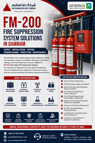 Dammam, Technical, FM200 Fire Suppression System, Supply, Installation And Maintenance Services In Dammam