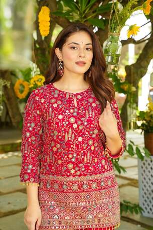 Jaipur, Clothing & Accessories, INR 4350,  Buy Idaho Bejewel Pink Heavy Co-Ord Set