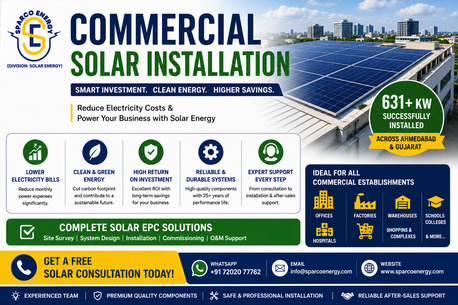 Ahmedabad, Business, Commercial Solar Installation | Sparco Energy &ndash; Save More With Solar Energy