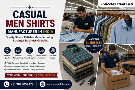 Jaipur, Fashion & Design, Boost Your Clothing Business With Reliable Casual Shirt Manufacturing.