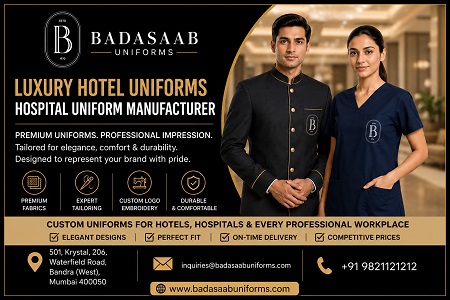 Mumbai, Clothing & Accessories, Luxury Hotel Uniforms | Trusted Hospital Uniform Manufacturer- BADASAAB Uniforms