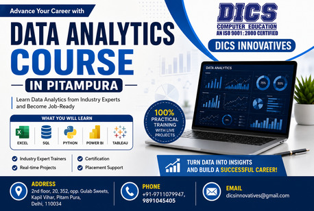 Delhi, Education, Learn Data Analytics Course In Pitampura | DICS Innovatives