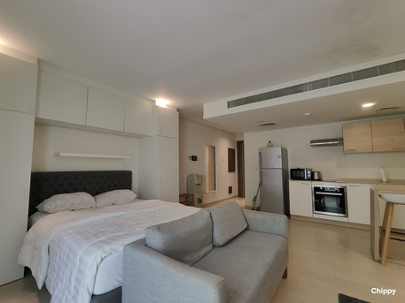 Busaiteen, Apartments, Flats, Houses & Villas, BHD 280/month,  1 BR,  Fully Furnished Studio | Balcony | Pool & Gym | Near RCSI | BD 280