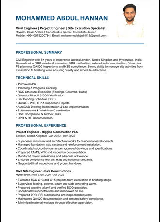 Riyadh, Job Seekers, Civil Engineer | Project Engineer | Planning Engineer | QA/QC Engineer | Immediate Joiner