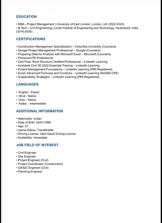 Riyadh, Job Seekers, Civil Engineer | Project Engineer | Planning Engineer | QA/QC Engineer | Immediate Joiner