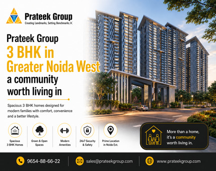 Greater Noida, Real Estate, Prateek Group 3 BHK In Greater Noida West A Community Worth Living In