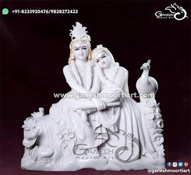 Jaipur, Collectibles, INR 53000,  Premium Radha Krishna Marble Statue | Handcrafted Marble Art
