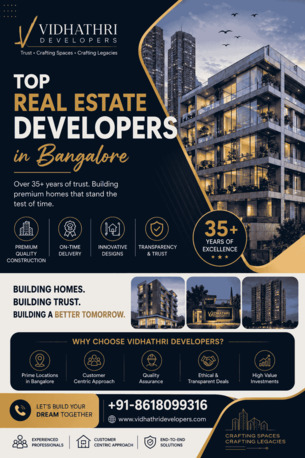 Bangalore, Real Estate, Top Real Estate Developers In Bangalore