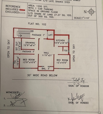 Hyderabad, Real Estate For Sale, INR 55,  3 BR,  1200 Sq. Feet,  3BHK Permission Flat For Sale In Paramount Hills Colony Tolichowki
