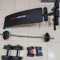 SAR 385,  DUMB BELL SET WITH SIT UP BENCH WITH LEG SUPPORT