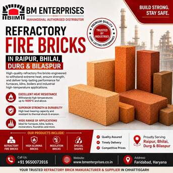 Mumbai, Materials, INR 120,  Refractory Fire Bricks In Raipur, Bhilai, Durg & Bilaspur &ndash; BM Enterprises