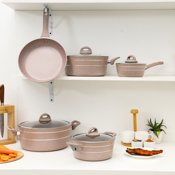Jubail, Household Items, SAR 199,  Brand New Royalford 9-Piece Granite Non-Stick Cookware Set