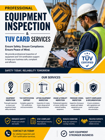Riyadh, Equipment Rental, Professional Equipment Inspection & TUV Certification Services