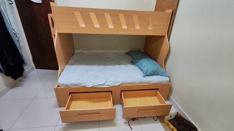 Khobar, Furniture, SAR 1000,  Twin Over Full Bunk Bed + Mattress For The Full Bed
