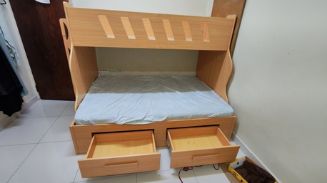 Khobar, Furniture, SAR 1000,  Twin Over Full Bunk Bed + Mattress For The Full Bed