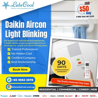 Singapore, Air Conditioners, SGD 50,  Daikin Aircon Light Blinking