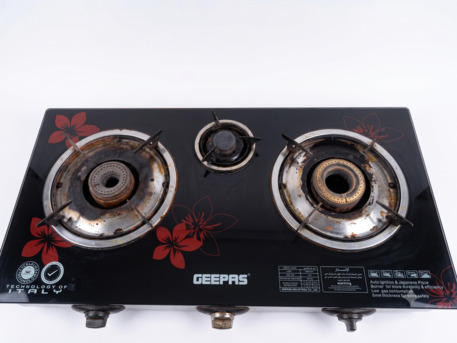 Dammam, Appliances, SAR 60,  Geepas 3-Burner Tempered Glass Gas Stove