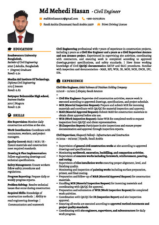 Dubai, Job Seekers, Civil Engineer Or Supervisor Or Civil QA/QC