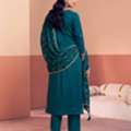 INR 2701,  Buy Seerat Teal Embroidery With Mina Straight Kurta And Dyed Trousers With Mina Embroidery